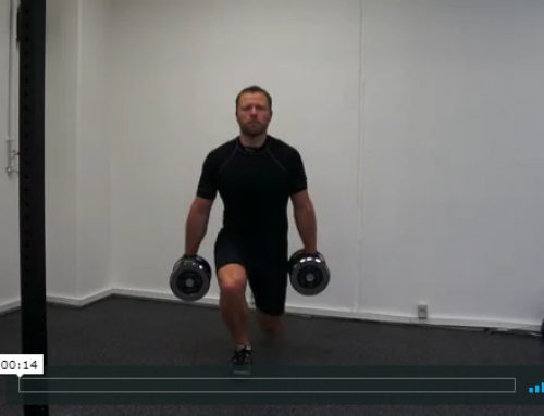 Double lunges with dumbbells